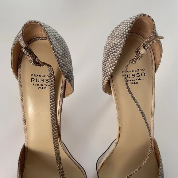 FRANCESCO RUSSO Paris Leather Plexi Pumps Heels. 40. - Picture 2 of 11